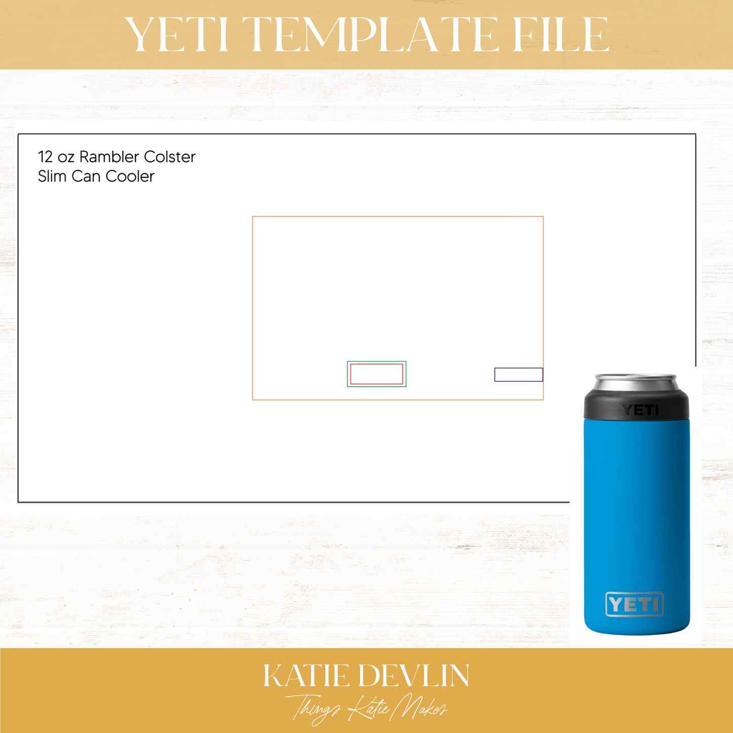 Yeti Rambler 12 oz Skinny Can Colster Tumbler Engraving Design Template
