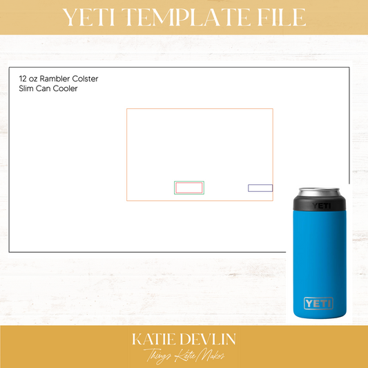 Yeti Rambler 12 oz Skinny Can Colster Tumbler Engraving Design Template
