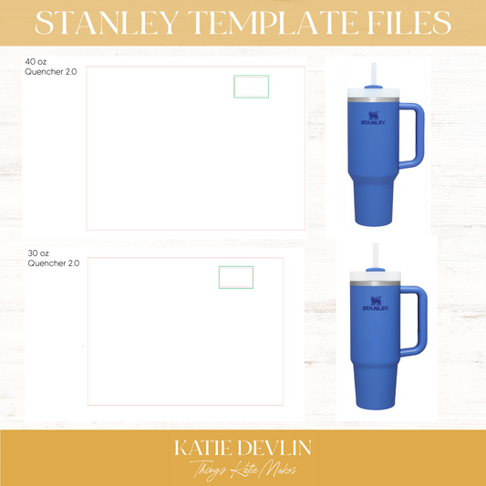 Stanley Quencher 2.0 40oz & 30oz Tumbler Wrap Engraving Template Bundle