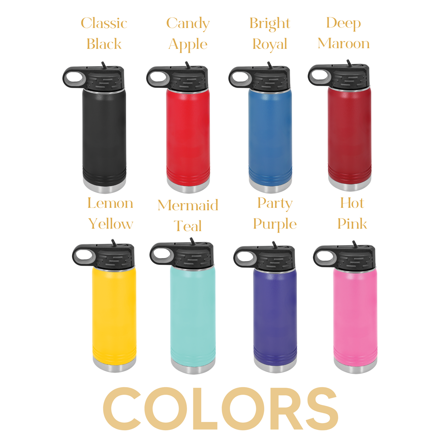 Personalized 12 oz Water Bottles