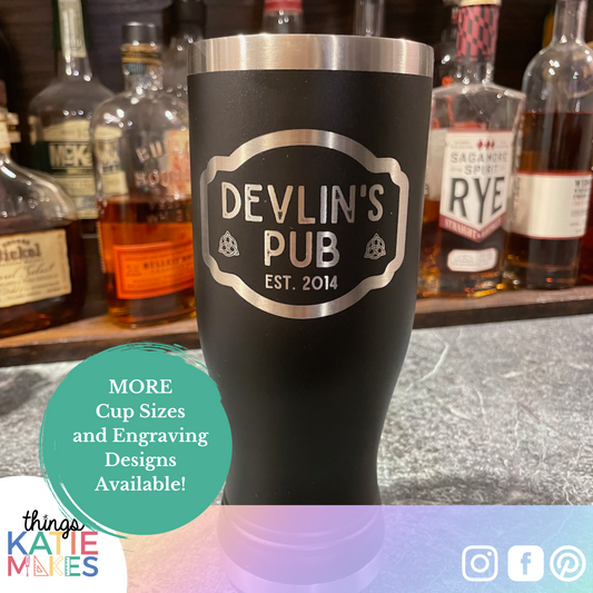 Engraved 20oz Pilsner Powder Coated Cup - Brand your Home Bar