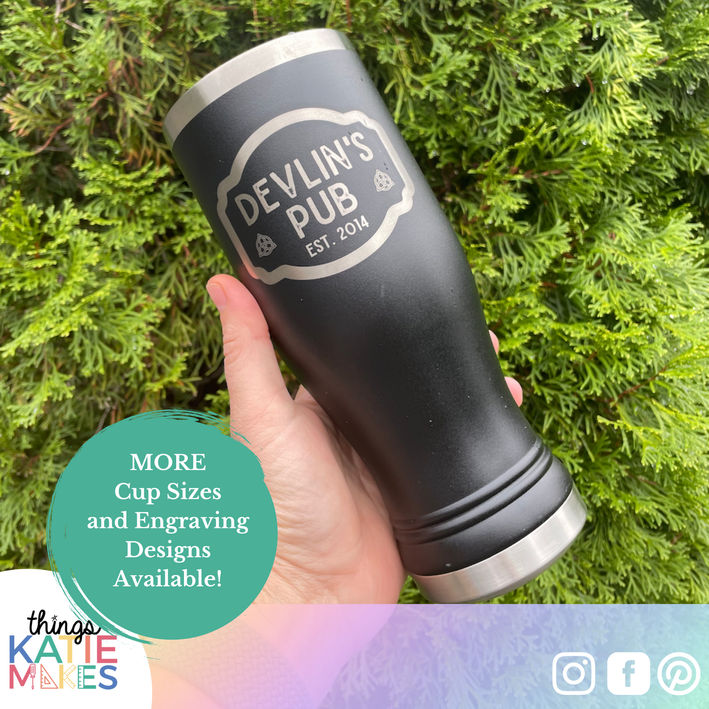 Engraved 20oz Pilsner Powder Coated Cup - Brand your Home Bar