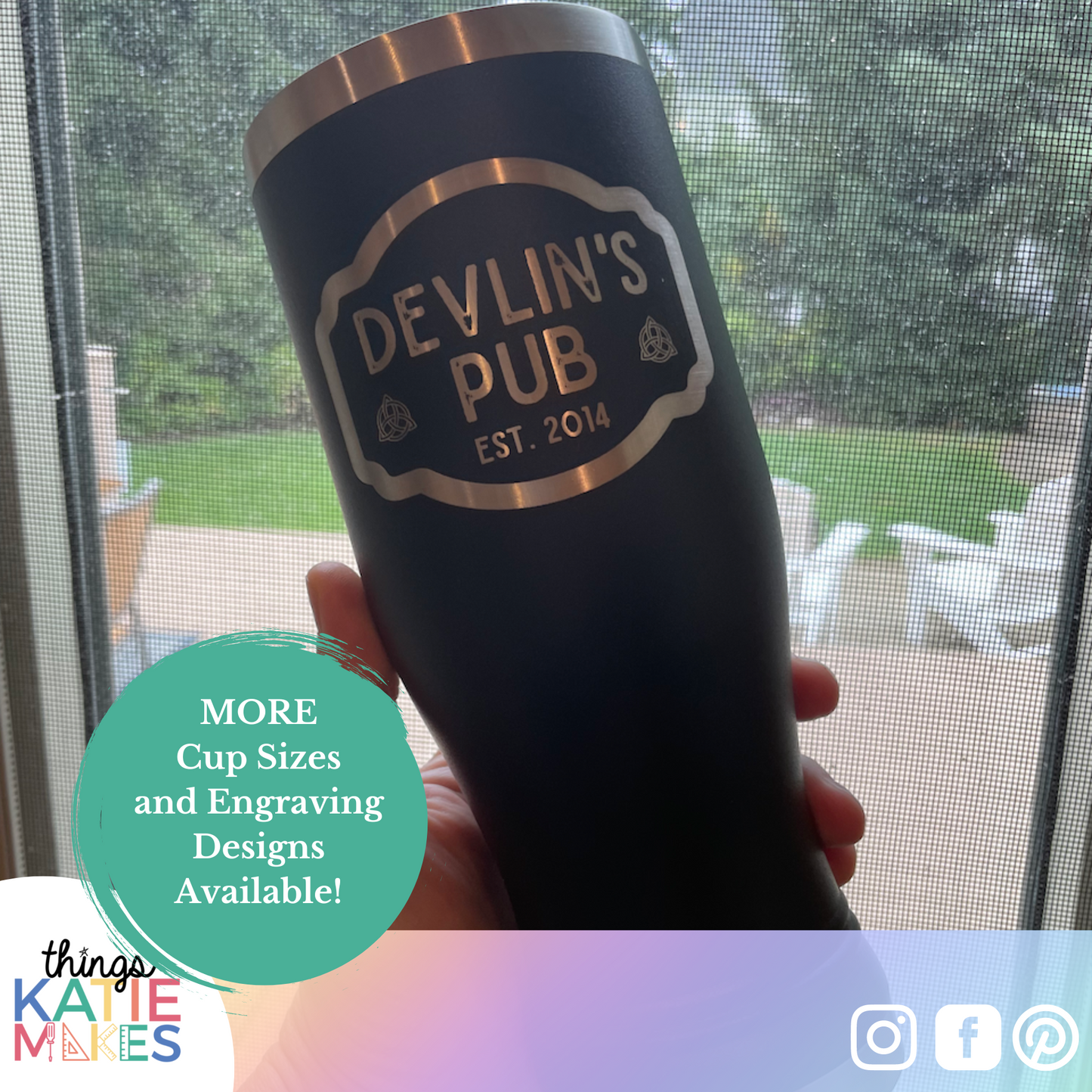 Engraved 20oz Pilsner Powder Coated Cup - Brand your Home Bar