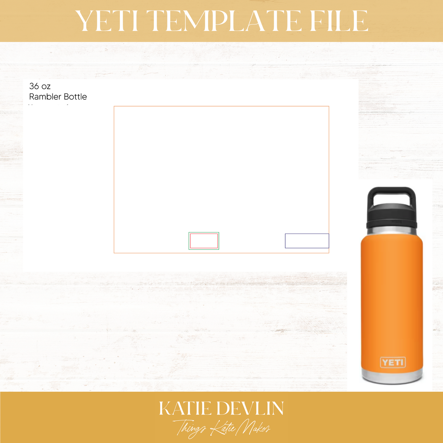 Yeti Rambler 36 oz Tumbler Engraving Design Template