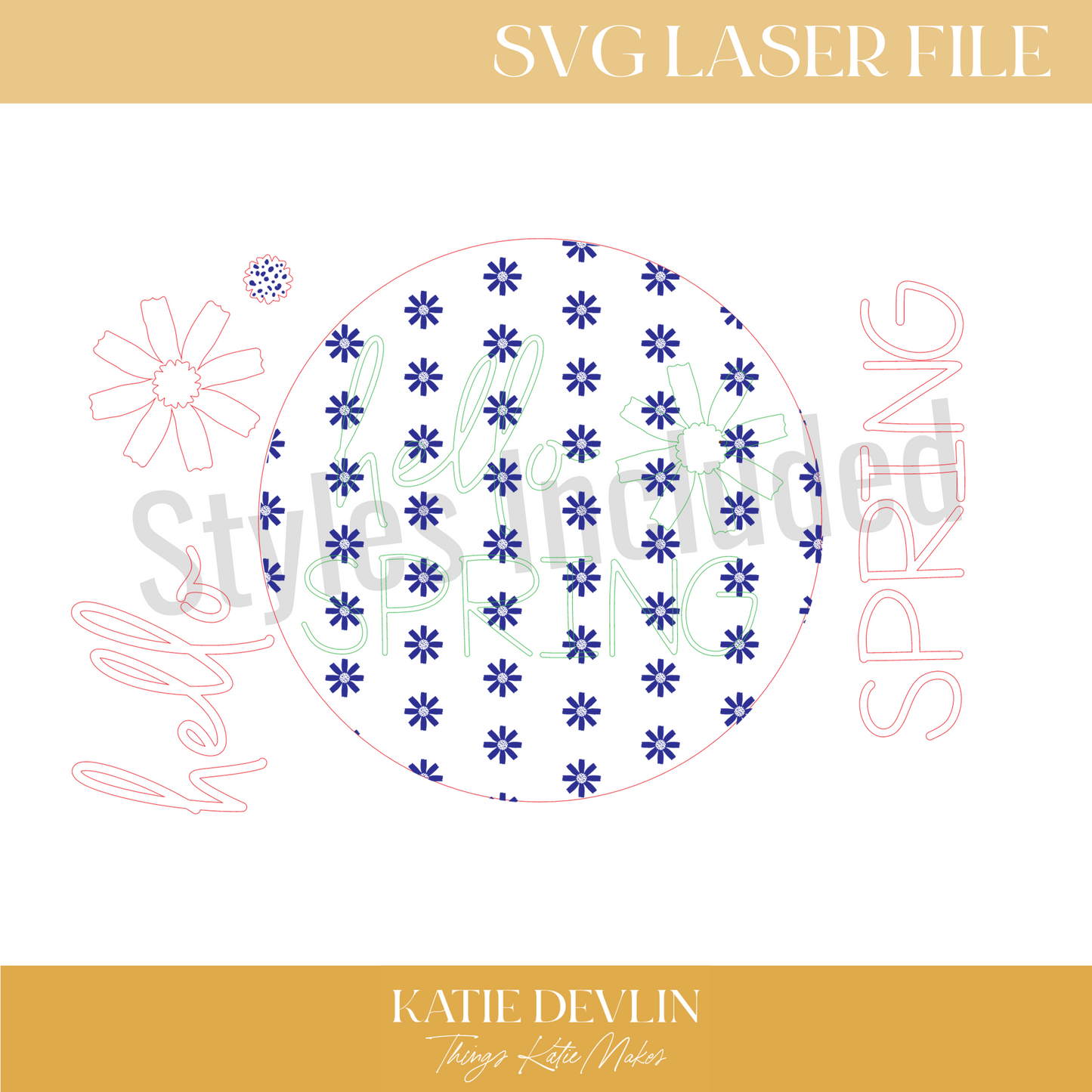 Hello Spring SVG - Laser tested