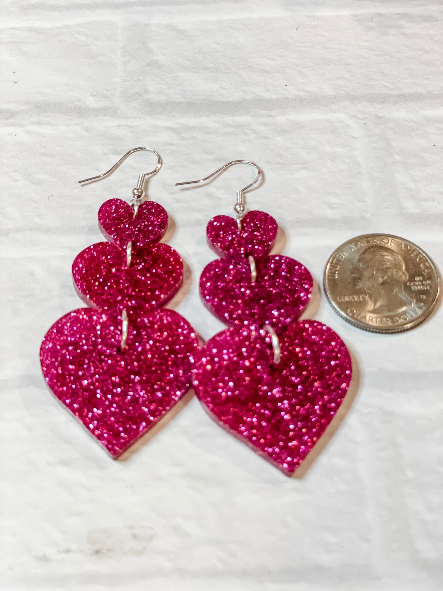 Three of Hearts Drop Earrings
