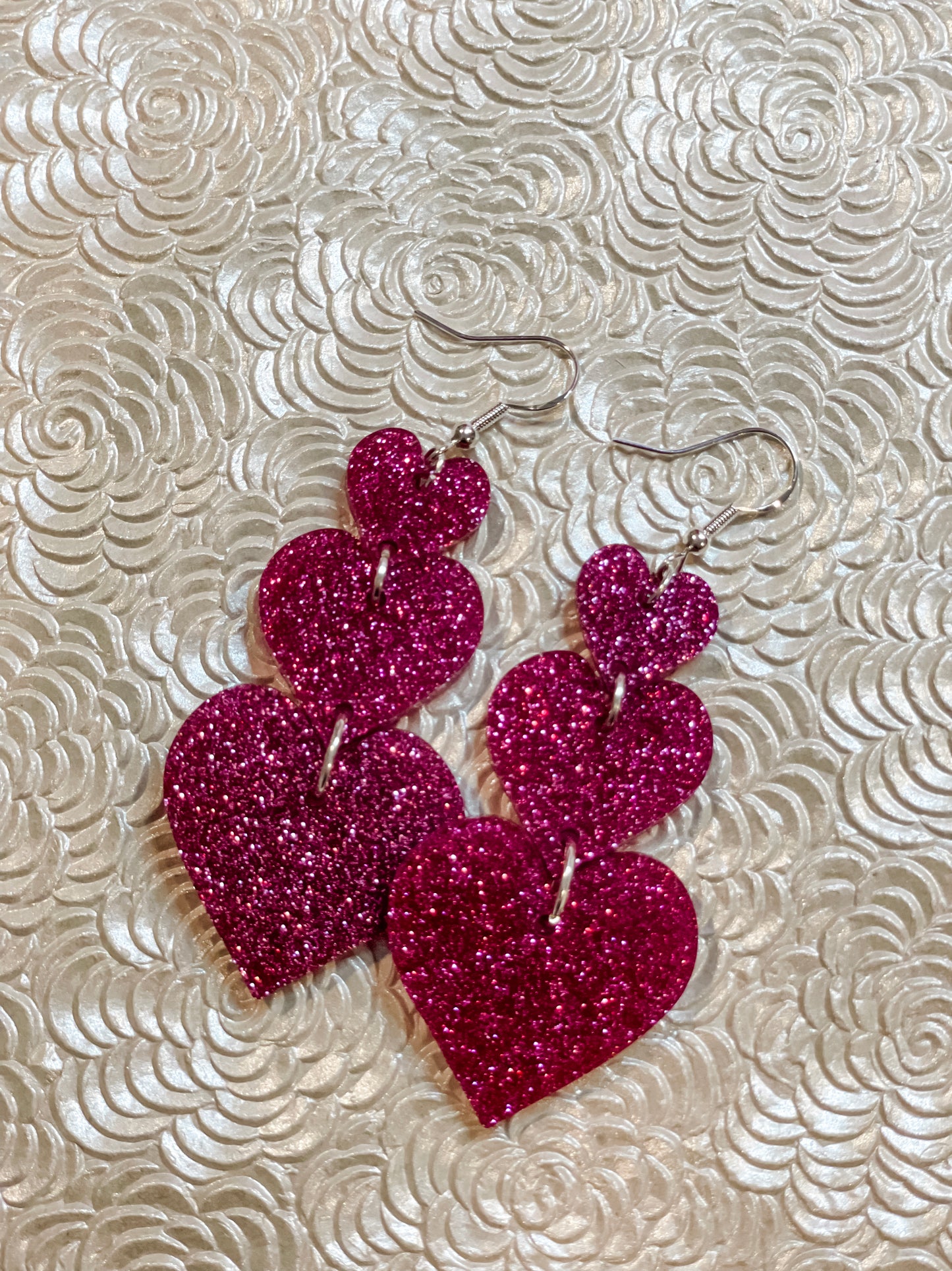 Three of Hearts Drop Earrings