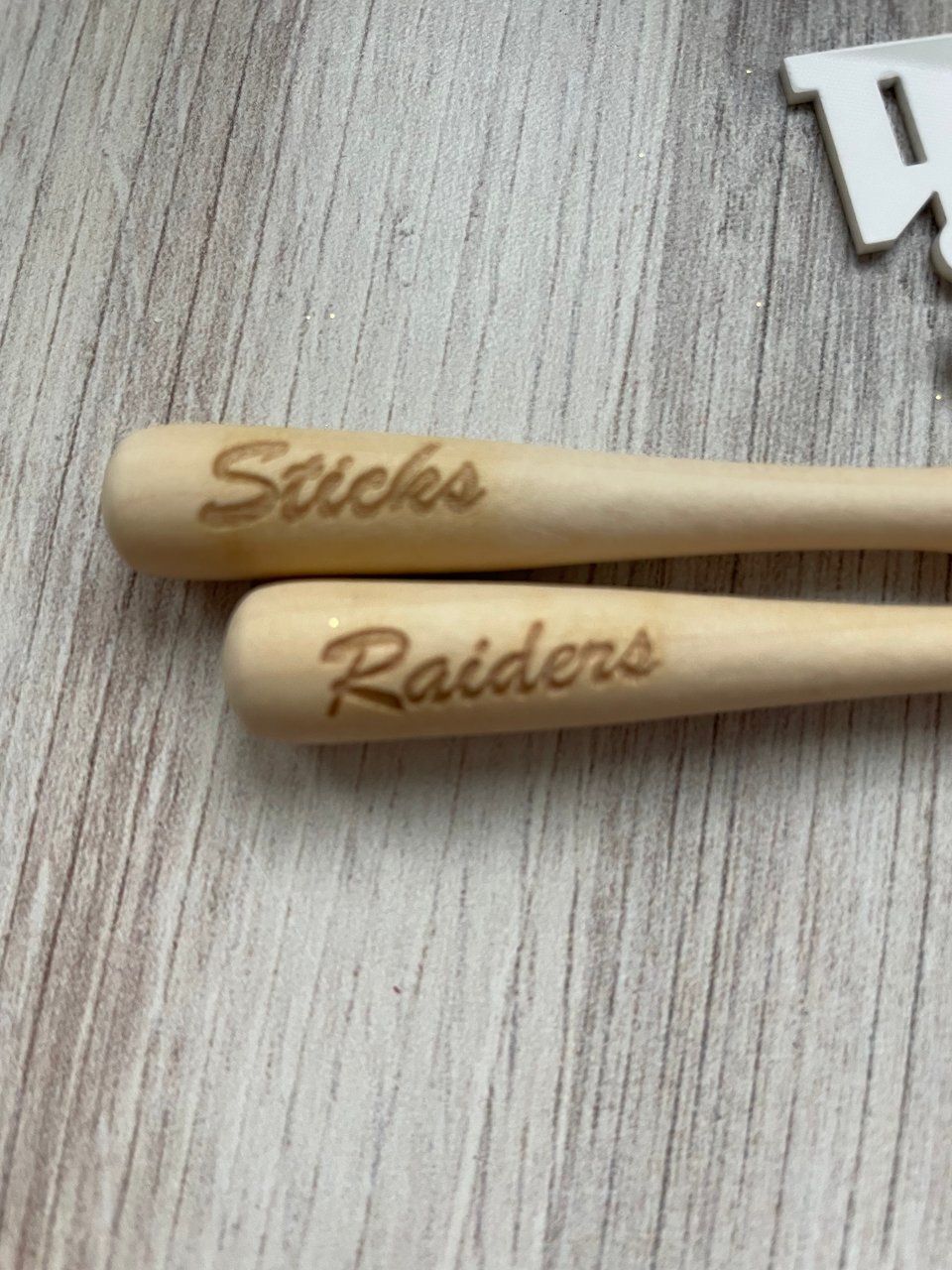 Personalized Mini Baseball Bat Keychain/Backpack Tag - Laser Engraved