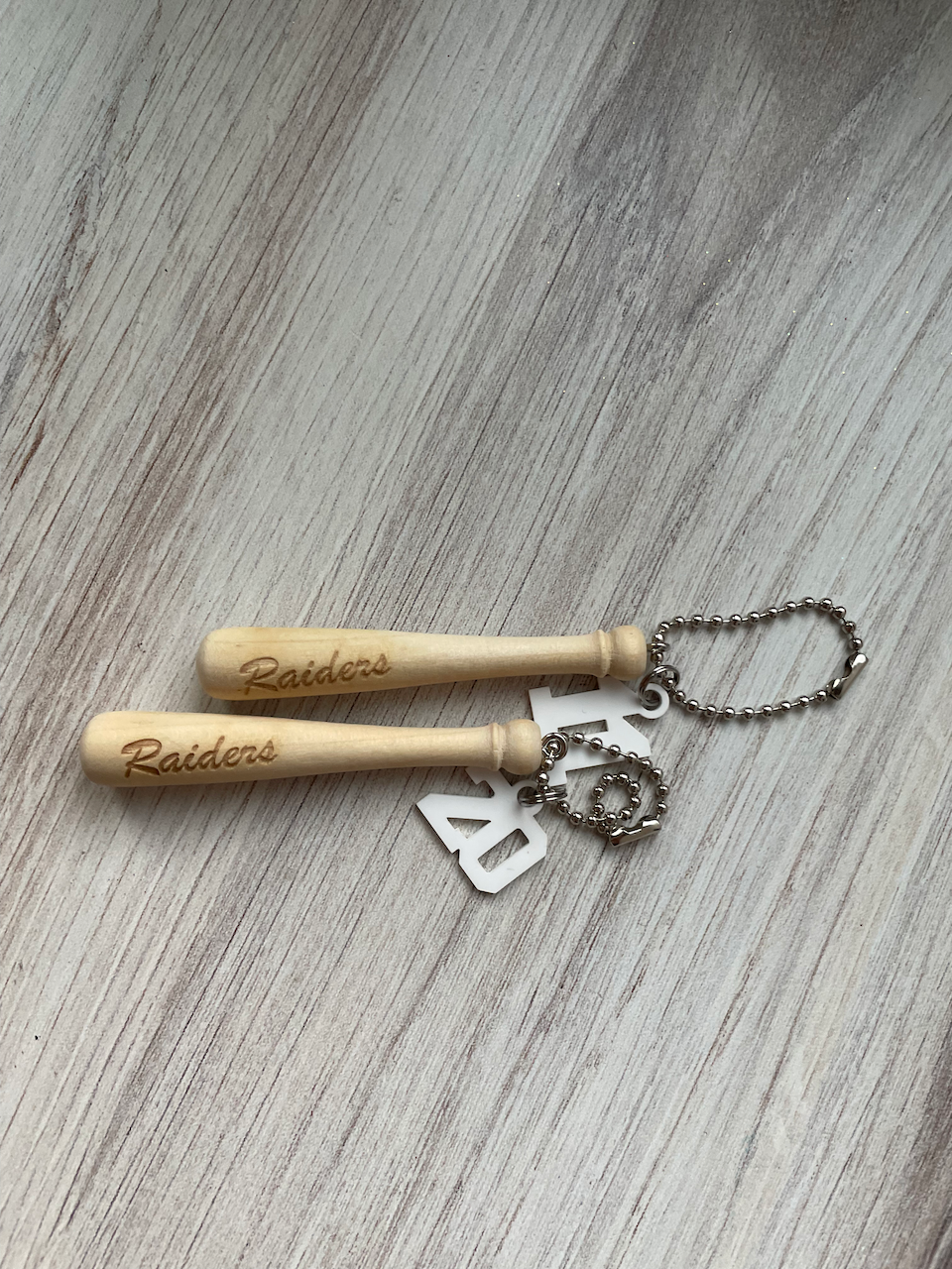 Personalized Mini Baseball Bat Keychain/Backpack Tag - Laser Engraved