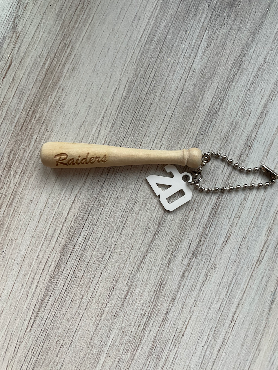 Personalized Mini Baseball Bat Keychain/Backpack Tag - Laser Engraved