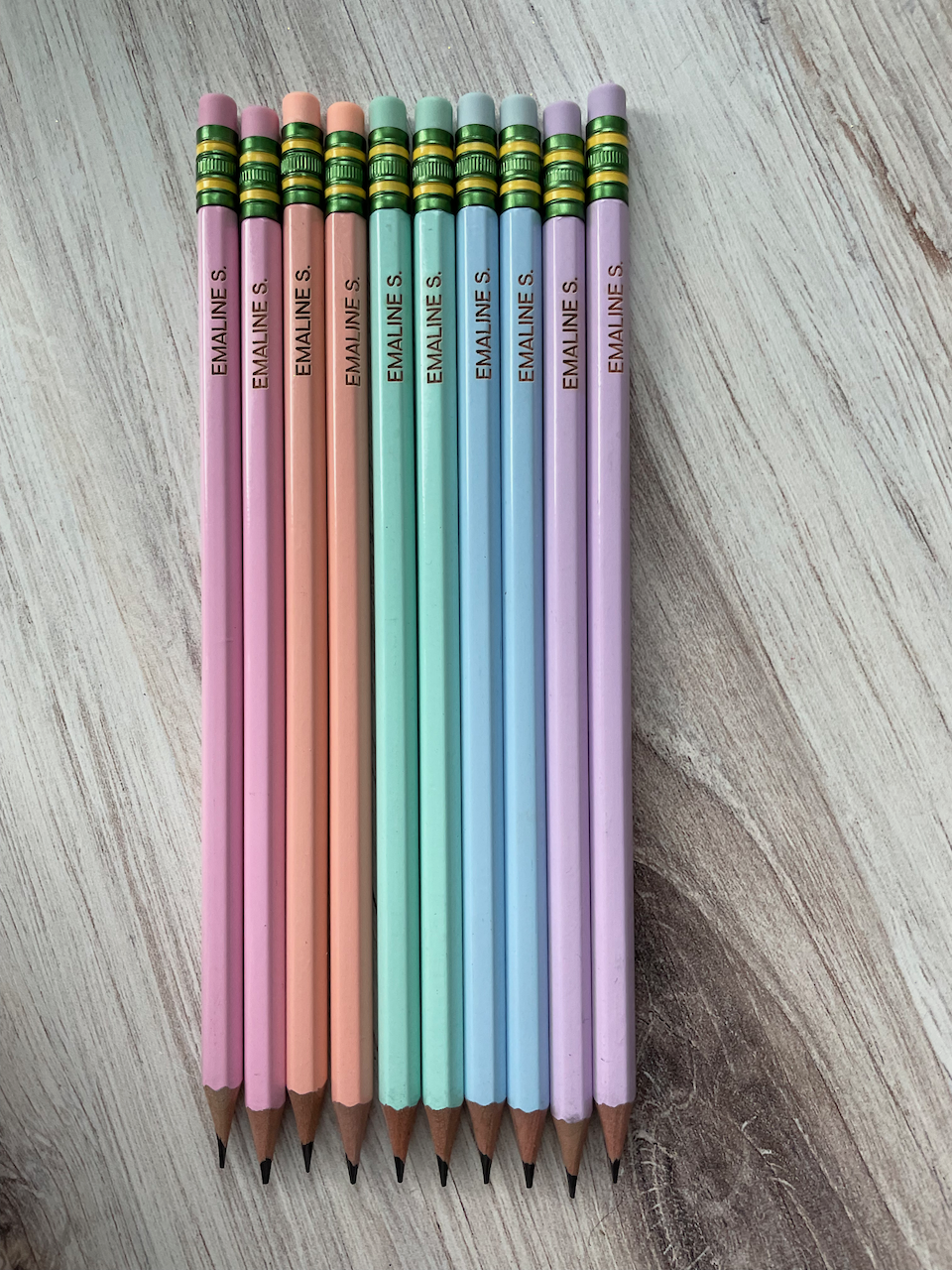 Personalized Pastel Ticonderoga Pencils - Laser Engraved