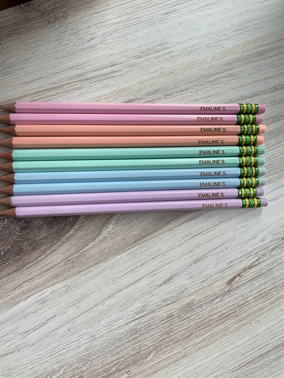 Personalized Pastel Ticonderoga Pencils - Laser Engraved