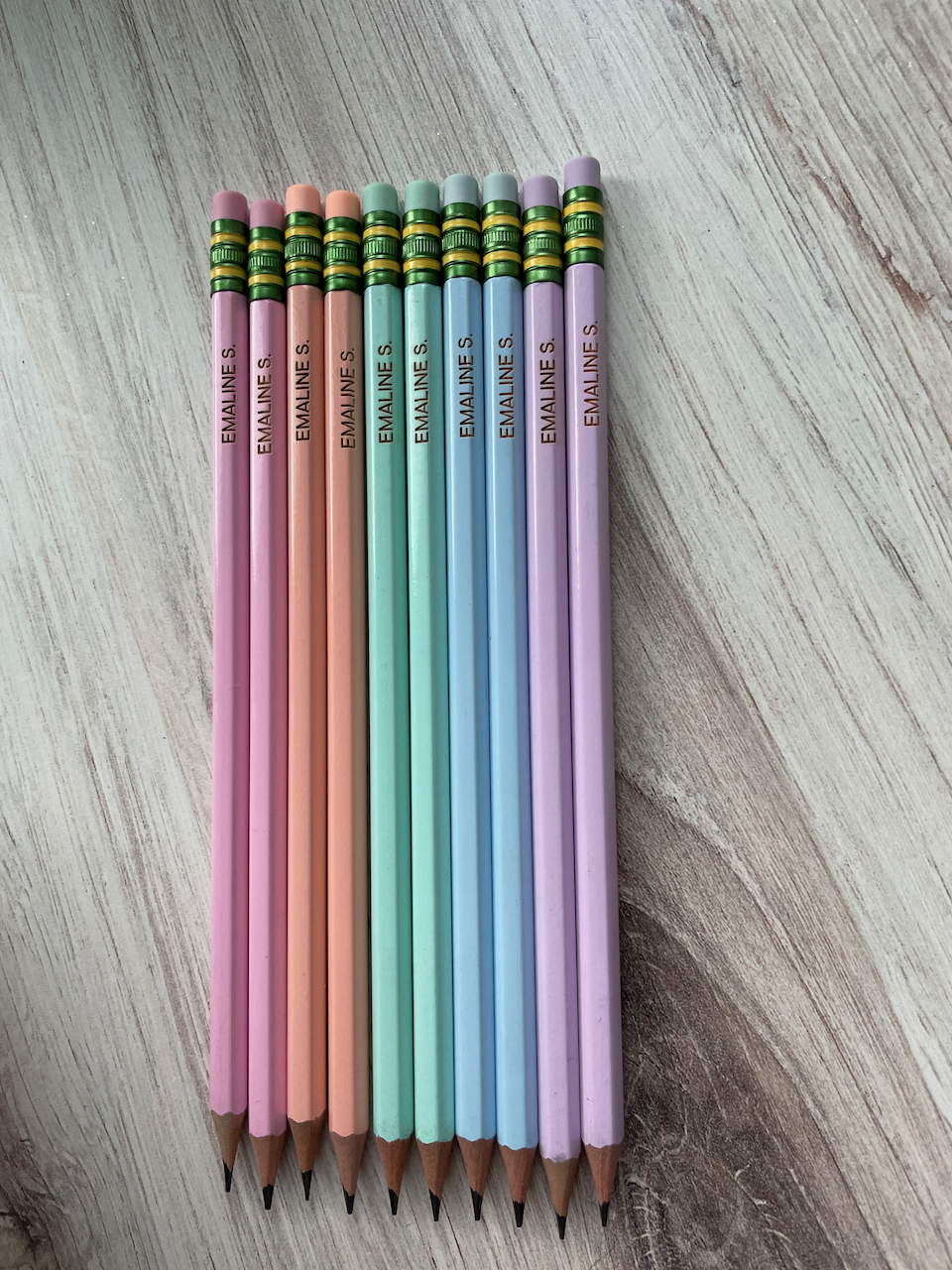 Personalized Pastel Ticonderoga Pencils - Laser Engraved