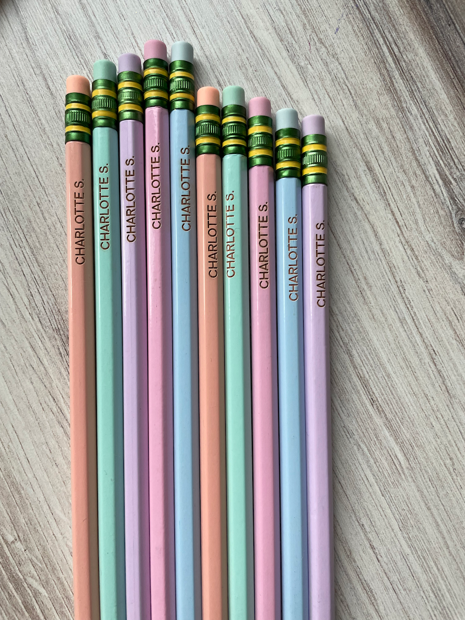 Personalized Pastel Ticonderoga Pencils - Laser Engraved