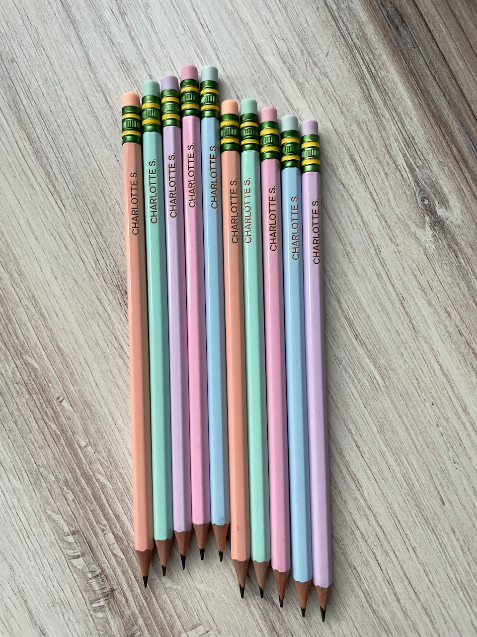 Personalized Pastel Ticonderoga Pencils - Laser Engraved