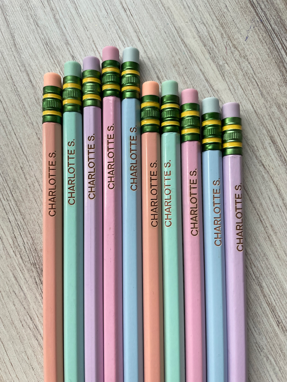 Personalized Pastel Ticonderoga Pencils - Laser Engraved