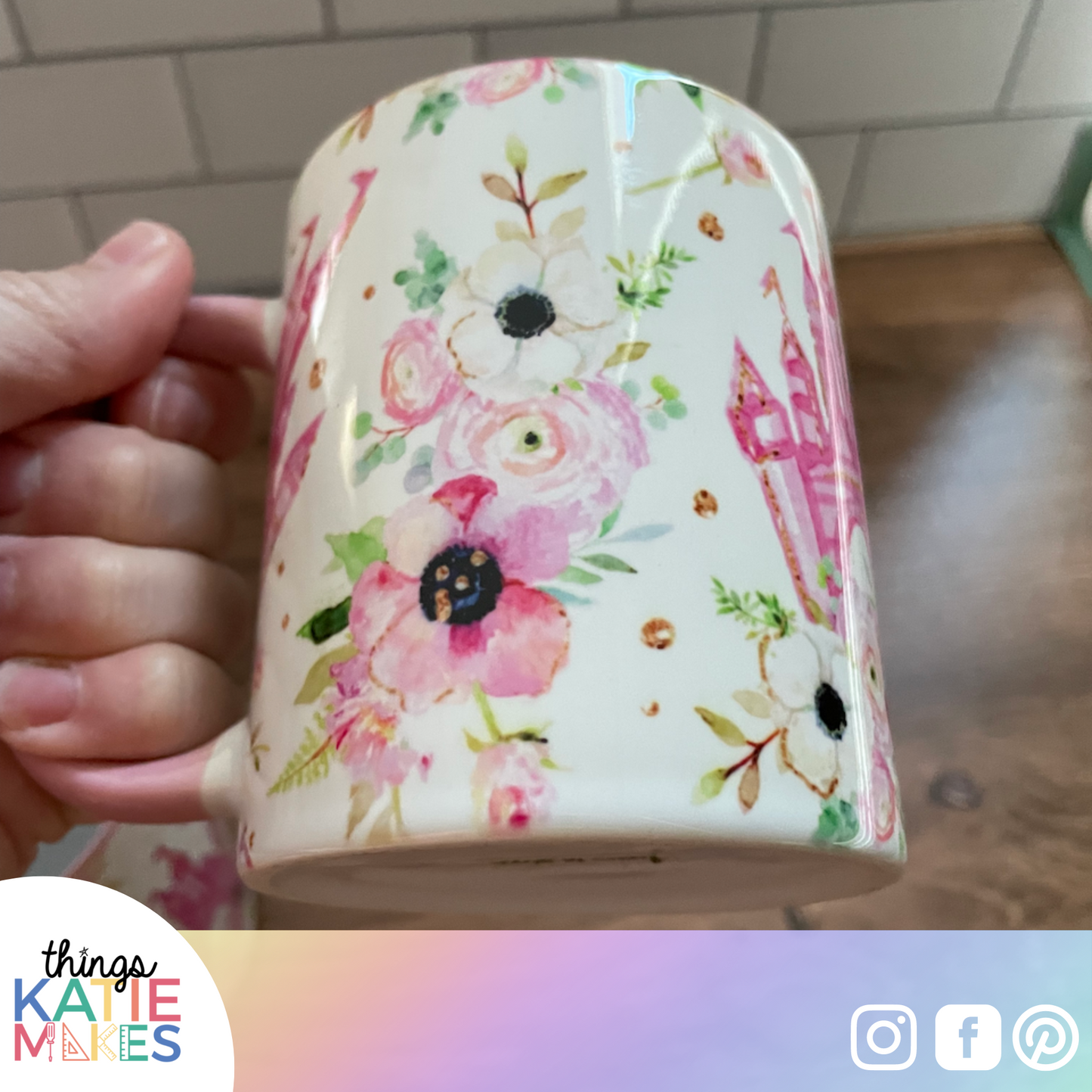 Cinderella Castle and Flowers Inspired Mug - great gift for Disney Parks Lovers!